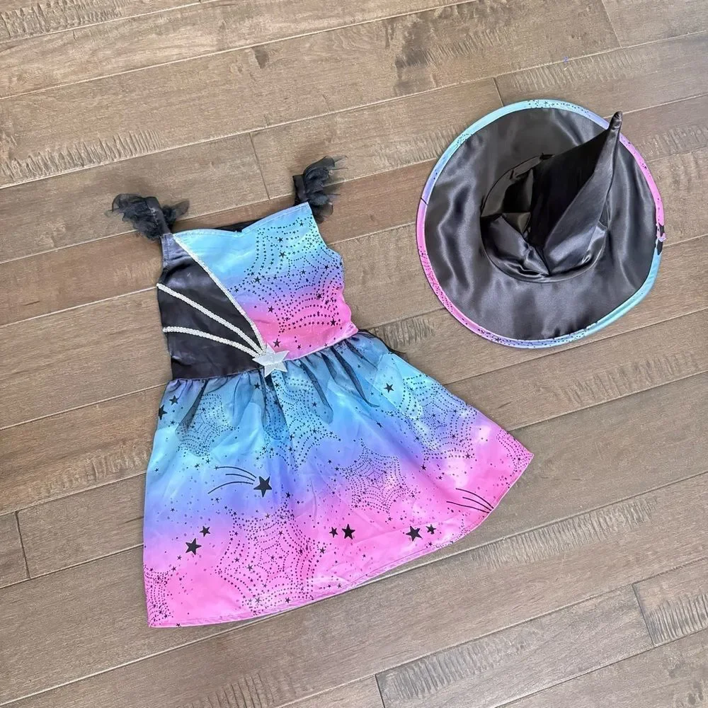 Toddler Witch Halloween Costume Outfit Dress with Hat 3T-4T George UK Girls Kids